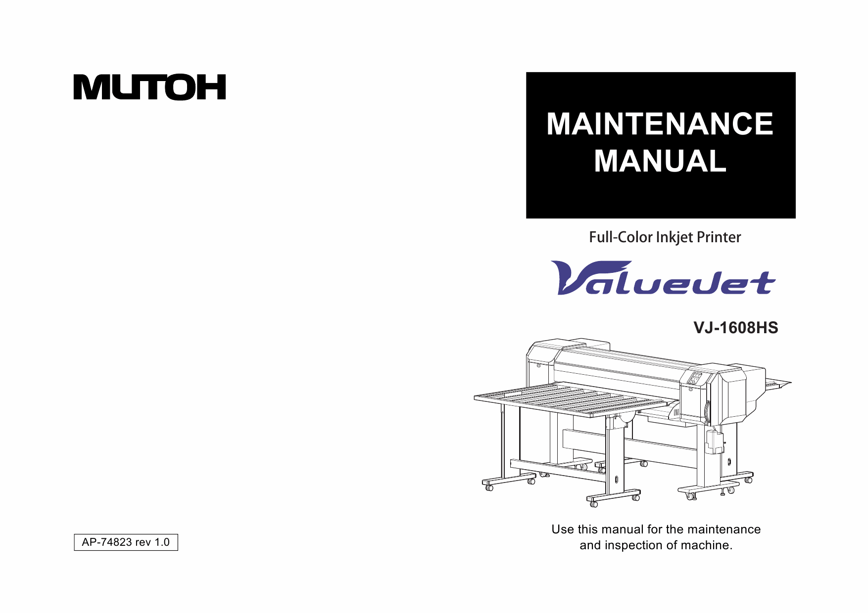 MUTOH ValueJet VJ 1608HS MAINTENANCE Service Manual-1